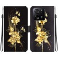 For Xiaomi 13T / 13T Pro / Redmi K60 Ultra Crystal Texture Colored Drawing Leather Phone Case(Gold B
