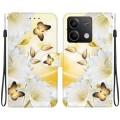 For Xiaomi Redmi Note 13 5G Crystal Texture Colored Drawing Leather Phone Case(Gold Butterfly Epiphy