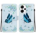 For Xiaomi Redmi Note 13 Pro+ 5G Crystal Texture Colored Drawing Leather Phone Case(Blue Pansies)