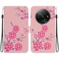 For Xiaomi Redmi A3 Crystal Texture Colored Drawing Leather Phone Case(Cherry Blossoms)