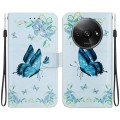 For Xiaomi Redmi A3 Crystal Texture Colored Drawing Leather Phone Case(Blue Pansies)