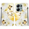 For Xiaomi Redmi Note 13 Pro 4G Crystal Texture Colored Drawing Leather Phone Case(Gold Butterfly Ep