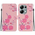 For Xiaomi Redmi Note 13 Pro 4G Crystal Texture Colored Drawing Leather Phone Case(Cherry Blossoms)