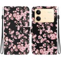 For Xiaomi Redmi Note 13R Pro Crystal Texture Colored Drawing Leather Phone Case(Plum Bossom)