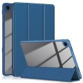 For Samsung Galaxy Tab A9+ Acrylic 3-folding Solid Color Smart Leather Tablet Case(Blue)