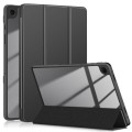 For Samsung Galaxy Tab A9+ Acrylic 3-folding Solid Color Smart Leather Tablet Case(Black)
