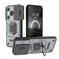 For Huawei Pura 70 Sliding Camshield TPU + PC Shockproof Phone Case with Holder(Grey)