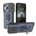 For Huawei Pura 70 Sliding Camshield TPU + PC Shockproof Phone Case with Holder(Blue)