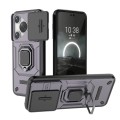 For Huawei Pura 70 Sliding Camshield TPU + PC Shockproof Phone Case with Holder(Purple)