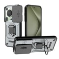 For Huawei Pura 70 Ultra Sliding Camshield TPU + PC Shockproof Phone Case with Holder(Grey)