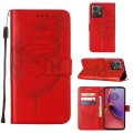 For Motorola Moto G84 Embossed Butterfly Leather Phone Case(Red)