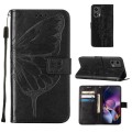 For Motorola Moto G Stylus 5G 2024 Embossed Butterfly Leather Phone Case(Black)