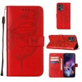 For Motorola Moto G Stylus 5G 2024 Embossed Butterfly Leather Phone Case(Red)