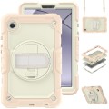 For Samsung Galaxy Tab A9 Silicone + PC Tablet Case with Shoulder Strap(Rose Gold)