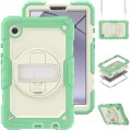 For Samsung Galaxy Tab A9 Silicone + PC Tablet Case with Shoulder Strap(Light Green)