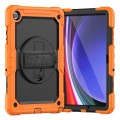 For Samsung Galaxy Tab A9+ Silicone + PC Tablet Case with Shoulder Strap(Orange)