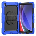 For Samsung Galaxy Tab A9+ Silicone + PC Tablet Case with Shoulder Strap(Blue)