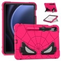 For Samsung Galaxy S9 FE / S8 / S7 Spider Silicone Hybrid PC Shockproof Tablet Case(Strawberry Black