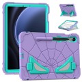 For Samsung Galaxy S9 FE / S8 / S7 Spider Silicone Hybrid PC Shockproof Tablet Case(Purple Green)