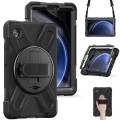 For Samsung Galaxy Tab A9 Rotary Handle Grab TPU + PC Tablet Case(Black)