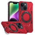 For iPhone 14/13 MagSafe Magnetic Shockproof Phone Case with Ring Holder(Red)