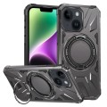 For iPhone 14/13 MagSafe Magnetic Shockproof Phone Case with Ring Holder(Dark Grey)