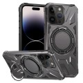 For iPhone 14 Pro MagSafe Magnetic Shockproof Phone Case with Ring Holder(Dark Grey)