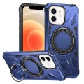 For iPhone 12/12 Pro MagSafe Magnetic Shockproof Phone Case with Ring Holder(Navy Blue)