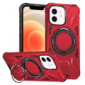 For iPhone 12/12 Pro MagSafe Magnetic Shockproof Phone Case with Ring Holder(Red)