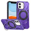 For iPhone 11 MagSafe Magnetic Shockproof Phone Case with Ring Holder(Purple)