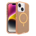 For iPhone 14 Shockproof MagSafe Magnetic Phone Case(Transparent Gold)