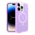 For iPhone 14 Pro Shockproof MagSafe Magnetic Phone Case(Transparent Purple)