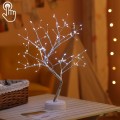 108 LEDs Copper Wire Tree Table Lamp Creative Decoration Touch Control Night Light (White Light)