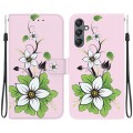 For Samsung Galaxy A24 4G Crystal Texture Colored Drawing Leather Phone Case(Lily)