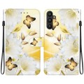 For Samsung Galaxy A54 5G Crystal Texture Colored Drawing Leather Phone Case(Gold Butterfly Epiphyll