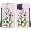 For Samsung Galaxy M53 5G Crystal Texture Colored Drawing Leather Phone Case(Lily)