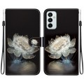 For Samsung Galaxy M23 / F23 Crystal Texture Colored Drawing Leather Phone Case(Crystal Peony)