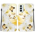 For Samsung Galaxy M23 / F23 Crystal Texture Colored Drawing Leather Phone Case(Gold Butterfly Epiph