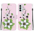 For Samsung Galaxy M23 / F23 Crystal Texture Colored Drawing Leather Phone Case(Lily)