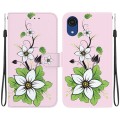 For Samsung Galaxy A03 Core Crystal Texture Colored Drawing Leather Phone Case(Lily)