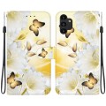 For Samsung Galaxy A13 4G Crystal Texture Colored Drawing Leather Phone Case(Gold Butterfly Epiphyll