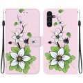 For Samsung Galaxy A13 5G Crystal Texture Colored Drawing Leather Phone Case(Lily)