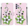 For Samsung Galaxy A32 4G Crystal Texture Colored Drawing Leather Phone Case(Lily)