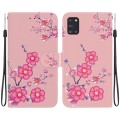For Samsung Galaxy A31 Crystal Texture Colored Drawing Leather Phone Case(Cherry Blossoms)