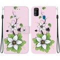 For Samsung Galaxy M30s / M21 Crystal Texture Colored Drawing Leather Phone Case(Lily)