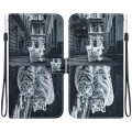 For Samsung Galaxy A71 Crystal Texture Colored Drawing Leather Phone Case(Cat Tiger Reflection)