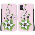For Samsung Galaxy A51 Crystal Texture Colored Drawing Leather Phone Case(Lily)