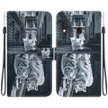 For Samsung Galaxy A10e / A20e Crystal Texture Colored Drawing Leather Phone Case(Cat Tiger Reflecti