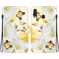 For Samsung Galaxy A10e / A20e Crystal Texture Colored Drawing Leather Phone Case(Gold Butterfly Epi