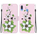 For Samsung Galaxy A40 Crystal Texture Colored Drawing Leather Phone Case(Lily)
